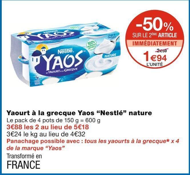 Nestlé Yaourt à la grecque Yaos nature