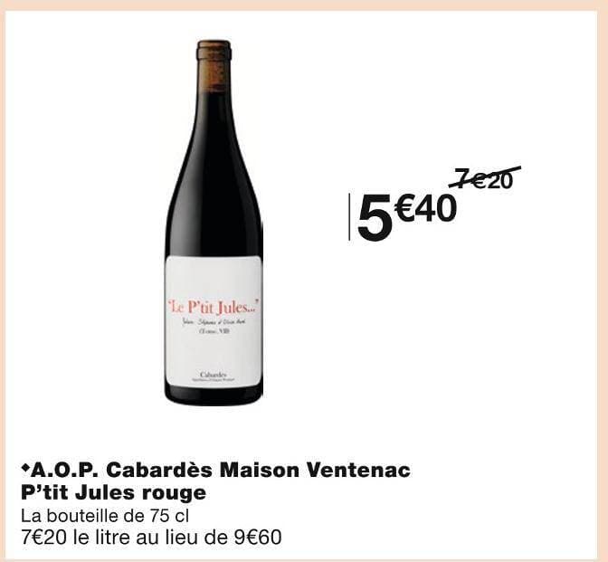 A.O.P. Cabardès Maison Ventenac P’tit Jules rouge
