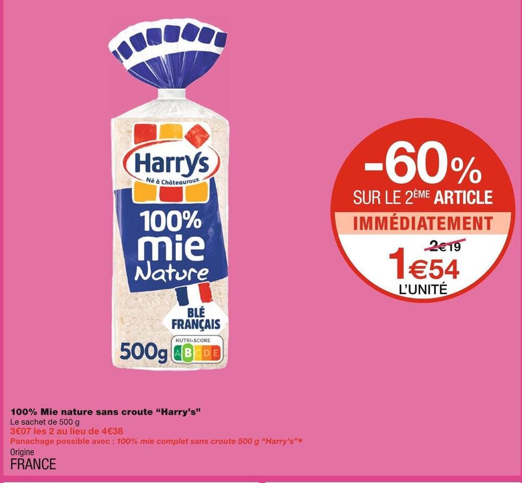 Harry’s 100% Mie nature sans croute