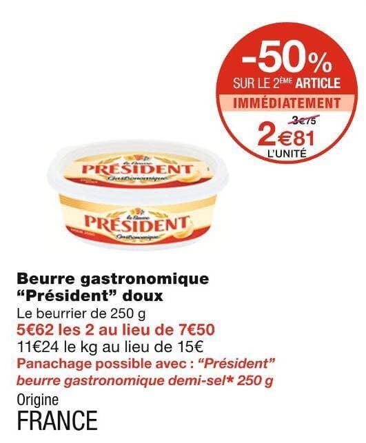 Président Beurre gastronomique doux