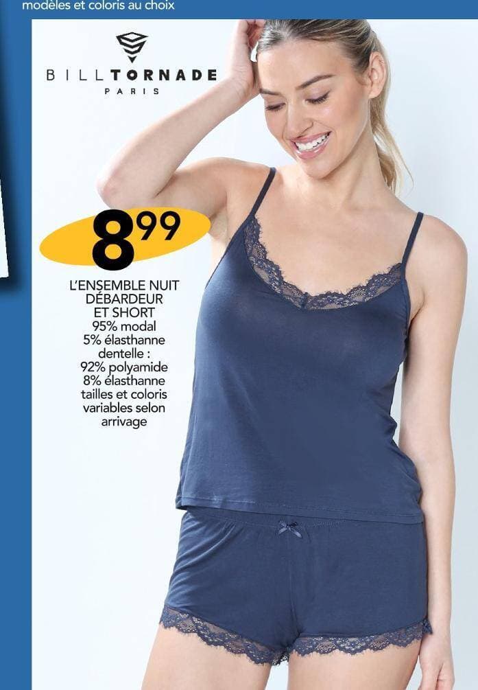 BILL TORNADE L’ENSEMBLE NUIT DÉBARDEUR ET SHORT
