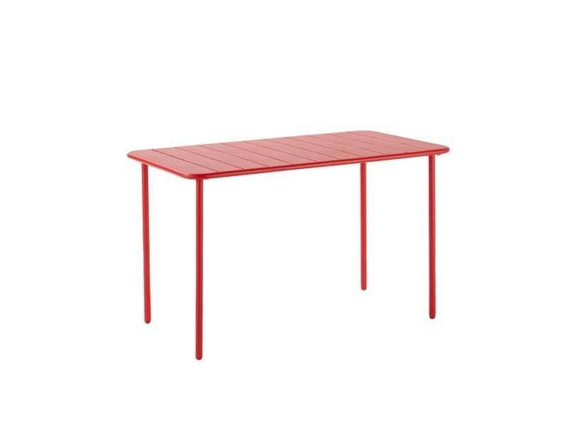Table de jardin Café rectangulaire rouge 4 personnes