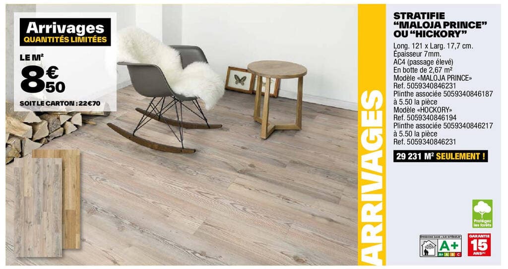 STRATIFIE "MALOJA PRINCE" OU "HICKORY"