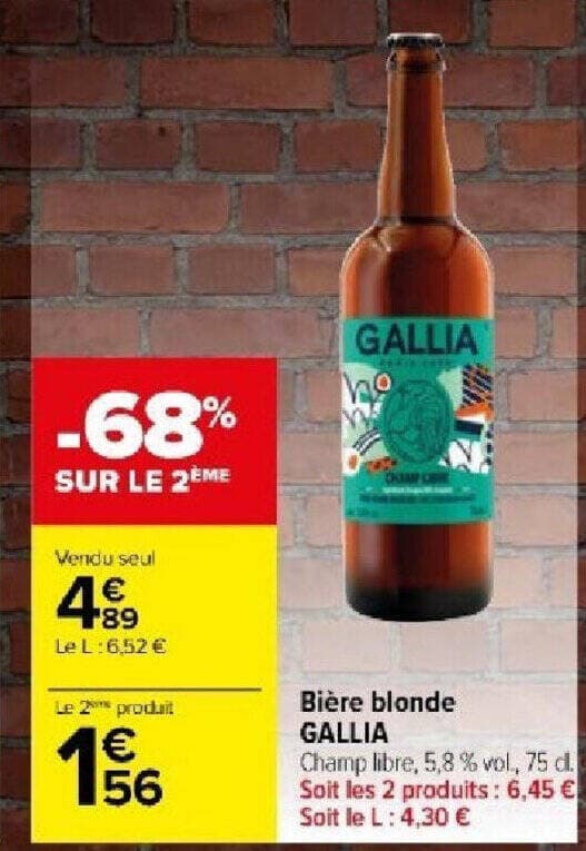 Bière blonde GALLIA