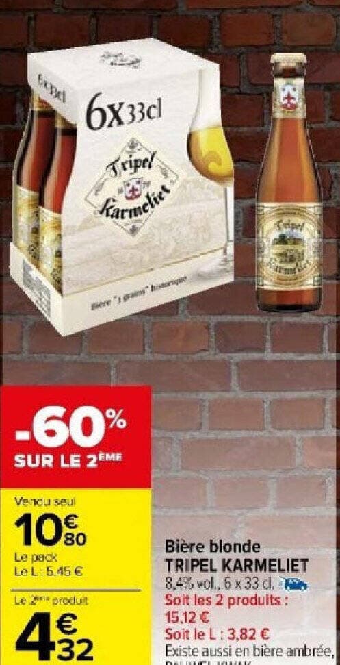 Bière blonde TRIPEL KARMELIET