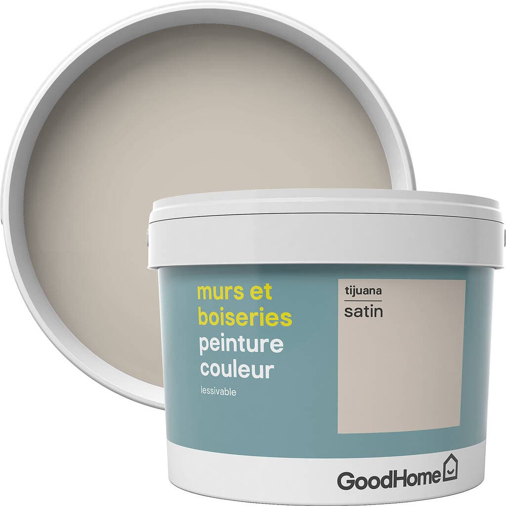 Peinture murs et boiseries GoodHome beige Tijuana satin 2,5L