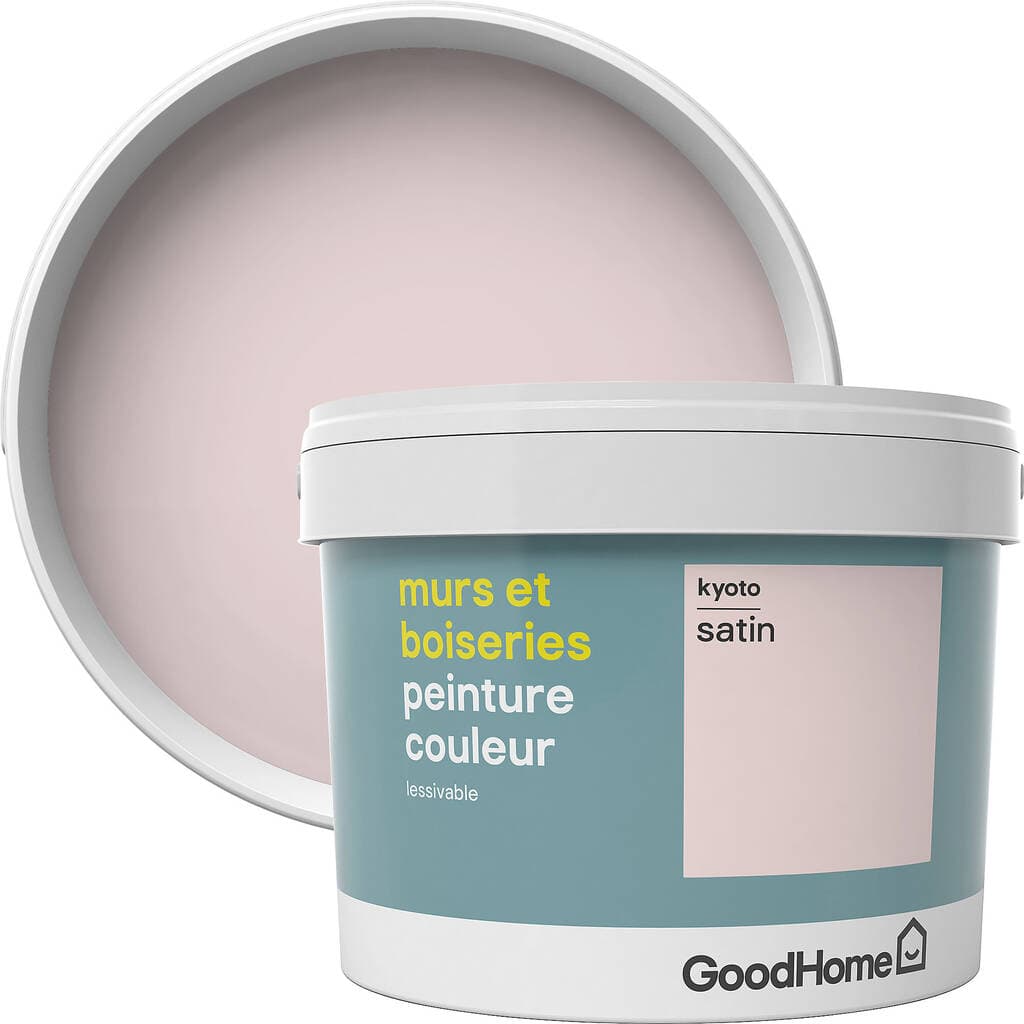 Peinture murs et boiseries GoodHome rose Kyoto satin 2,5L