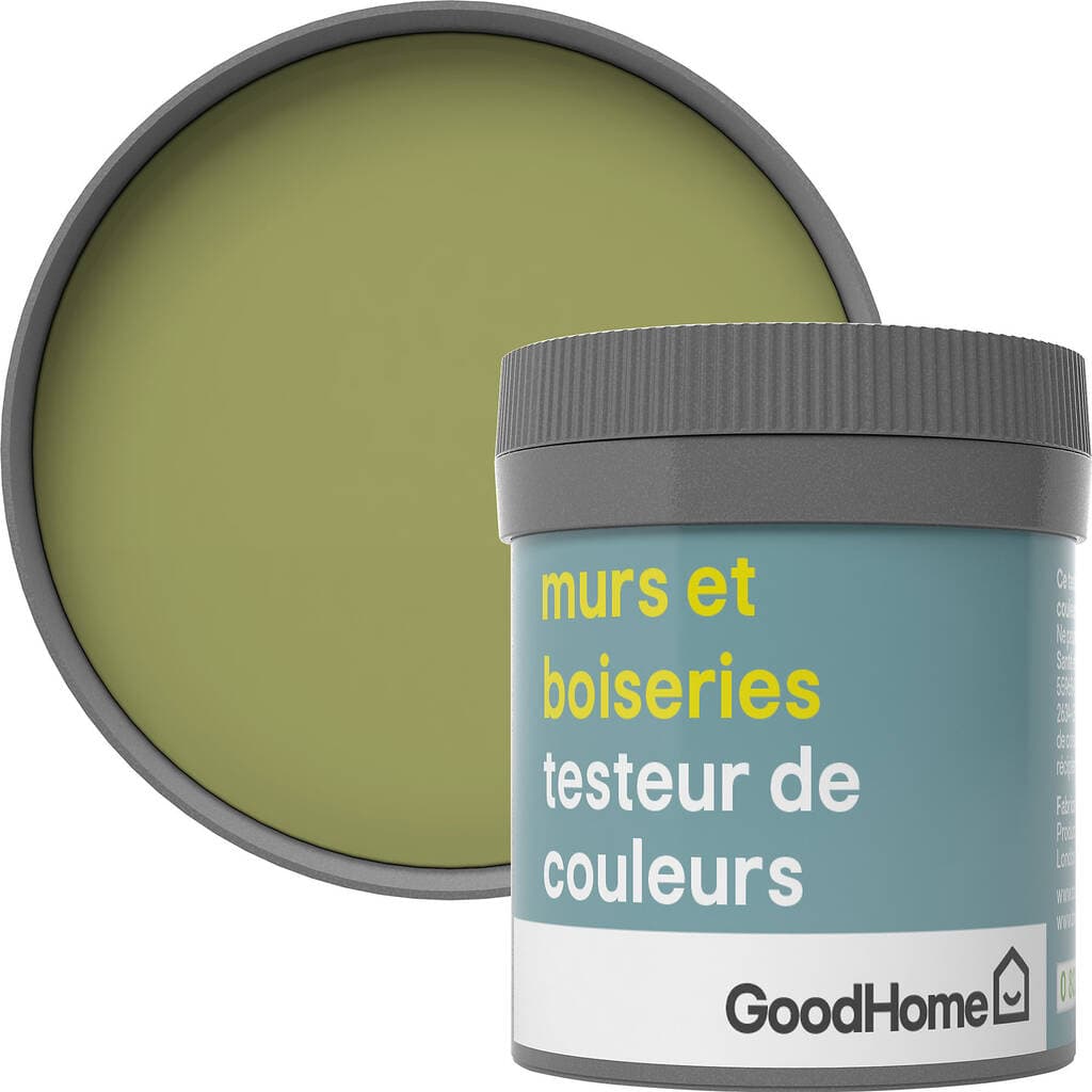 Testeur peinture murs et boiseries GoodHome vert Greenhills satin 50ml