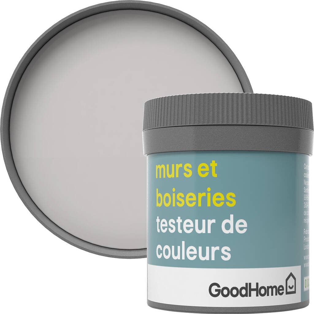 Testeur peinture murs et boiseries GoodHome gris Philadelphia satin 50ml