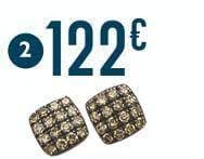 boucles diamants bruns 0,12 ct, or jaune et rhodié 0,59 g