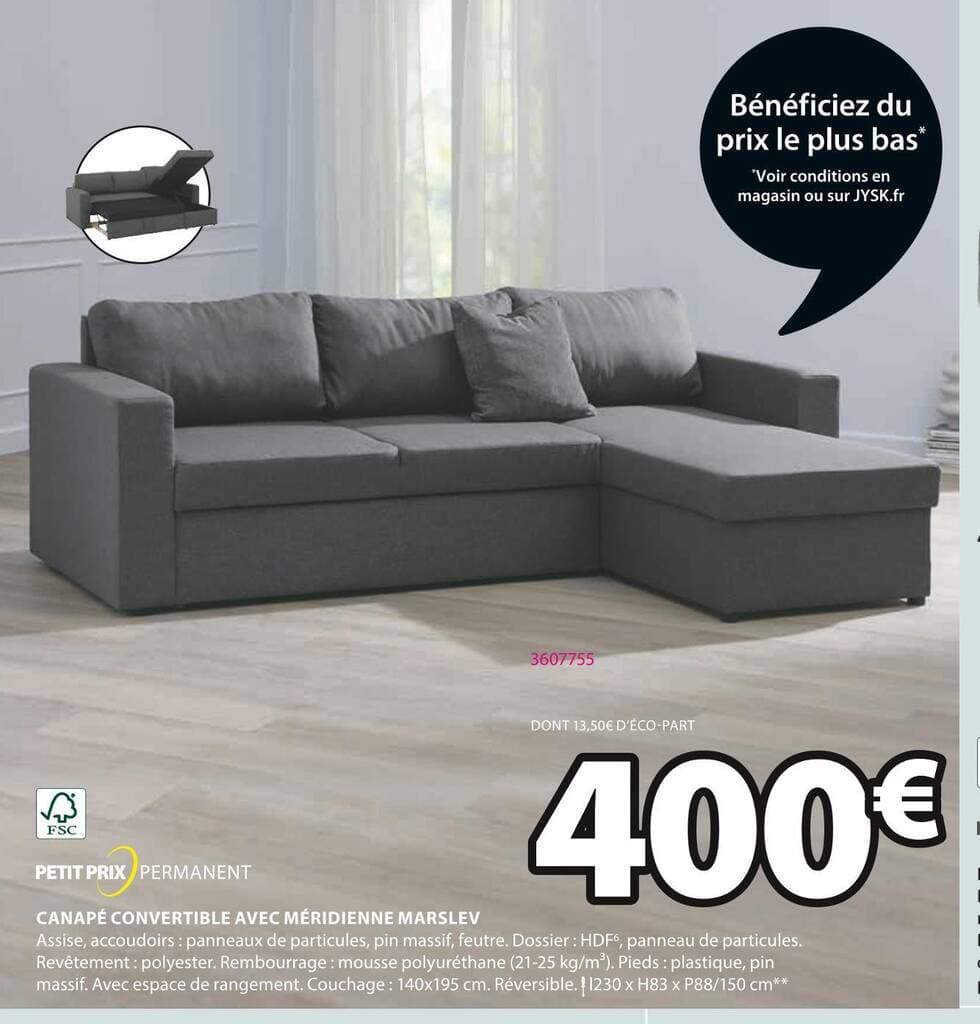 CANAPÉ CONVERTIBLE AVEC MÉRIDIENNE MARSLEV