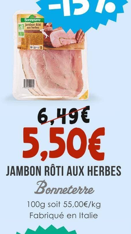 Bonneterre JAMBON RÔTI AUX HERBES