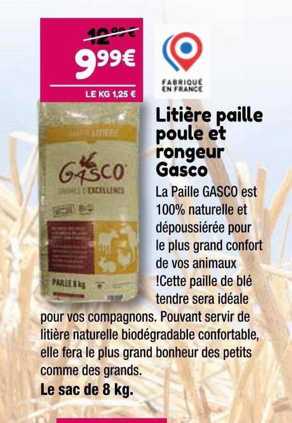 Gasco Litière paille poule et rongeur