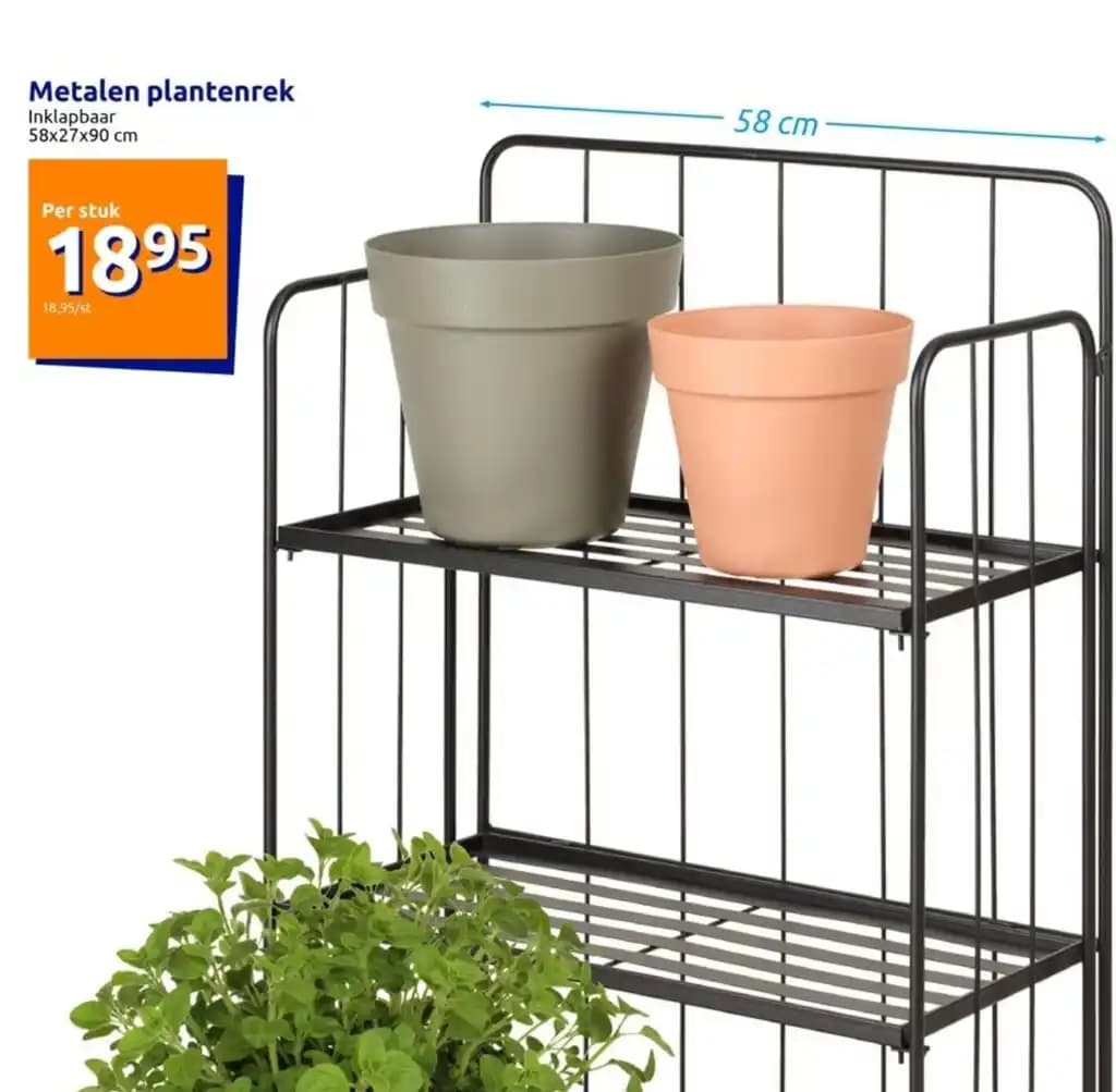 Metalen plantenrek Inklapbaar 58x27x90 cm
