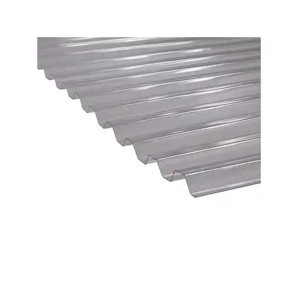 Plaque PVC transparente et nervurée (greca) Transparent, l : - 109cm, L : - 1.5m