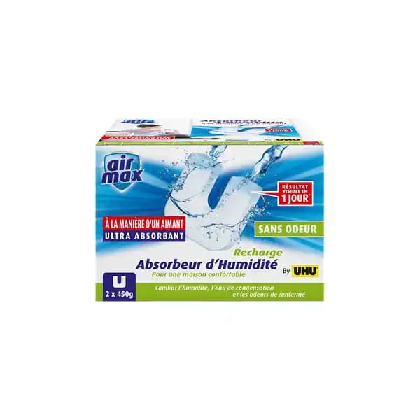 Lot de 2 recharges pour absorbeur d’humidité Airmax by UHU - 2x450g - 34848