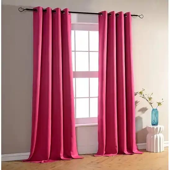 Lot De 2 Rideaux Occultant Fushia 140 X 260 Cm