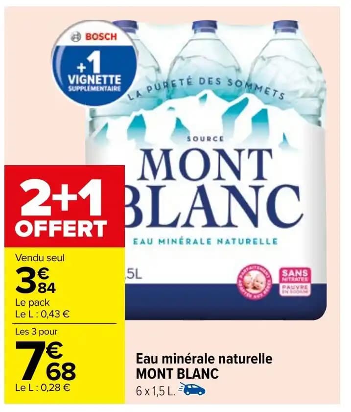 Eau minérale naturelle MONT BLANC