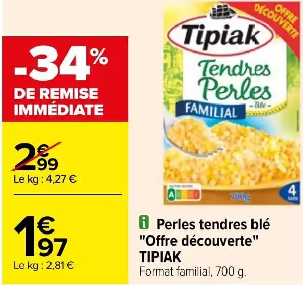 Perles tendres blé "Offre découverte" TIPIAK