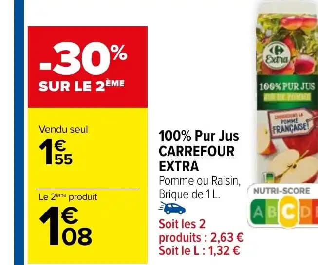 100% Pur Jus CARREFOUR EXTRA