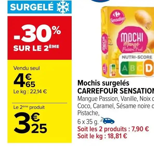 Mochis surgelés CARREFOUR SENSATION