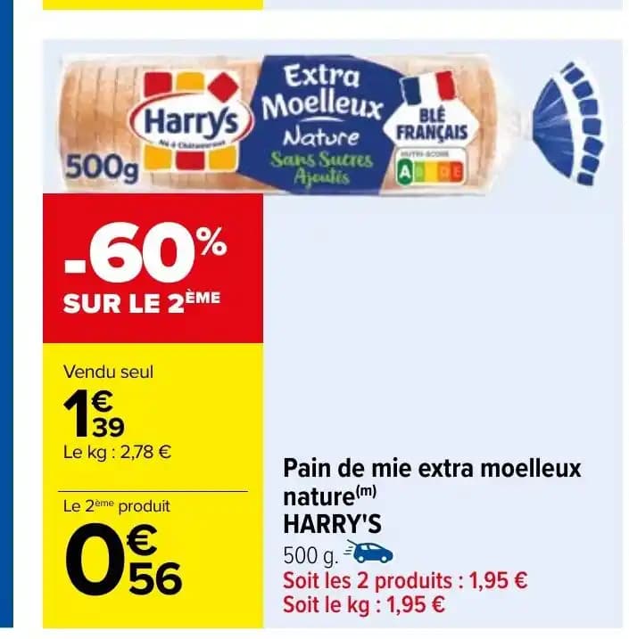 Pain de mie extra moelleux nature(m) HARRY'S