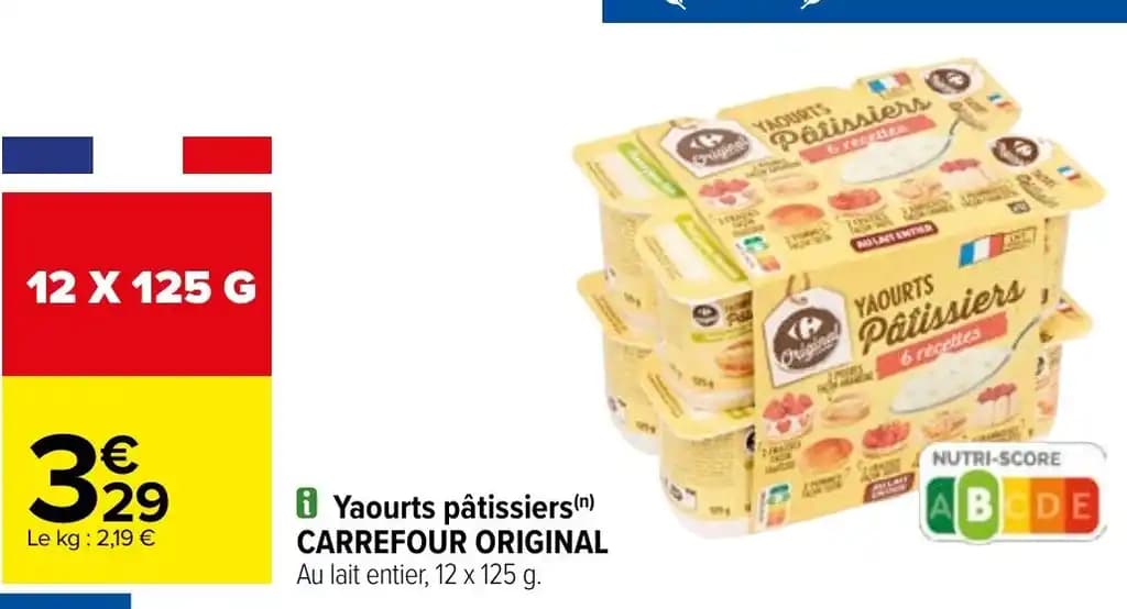 Yaourts pâtissiers(n) CARREFOUR ORIGINAL
