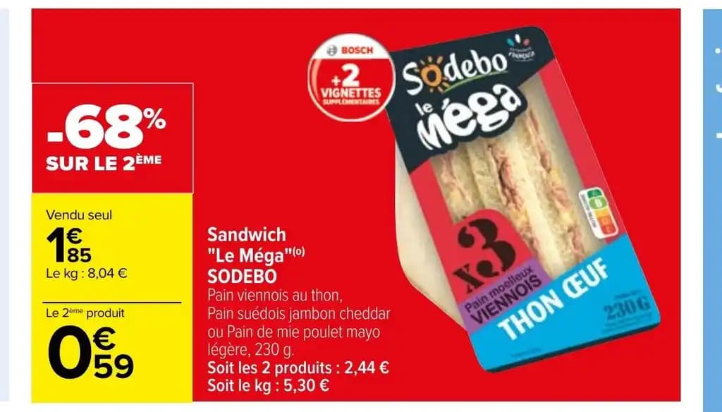 Sandwich "Le Méga"(⁰) SODEBO