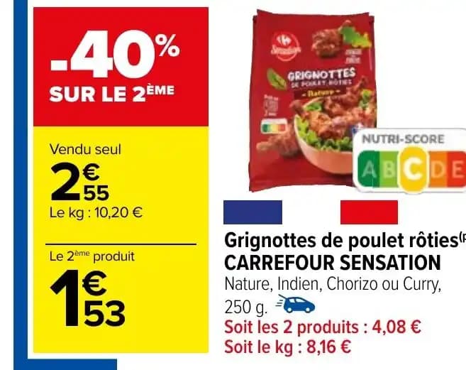 Grignottes de poulet rôties(P) CARREFOUR SENSATION