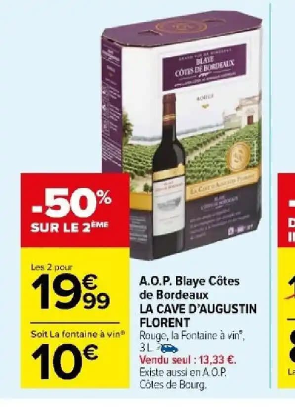 A.O.P. Blaye Côtes de Bordeaux LA CAVE D'AUGUSTIN FLORENT