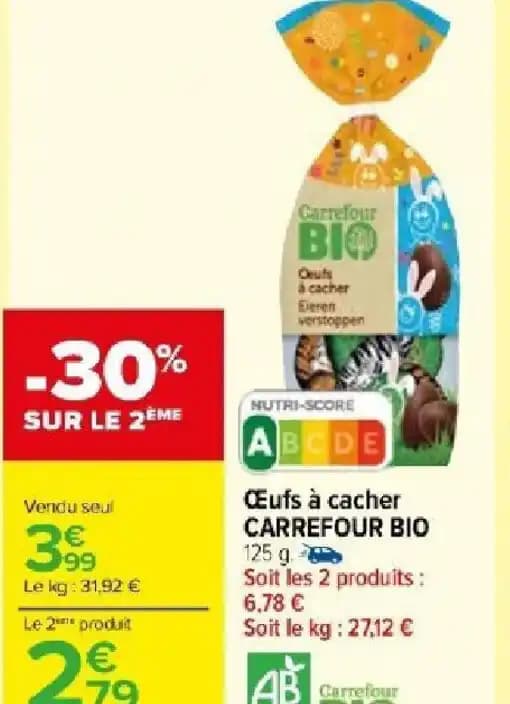 Œufs à cacher CARREFOUR BIO