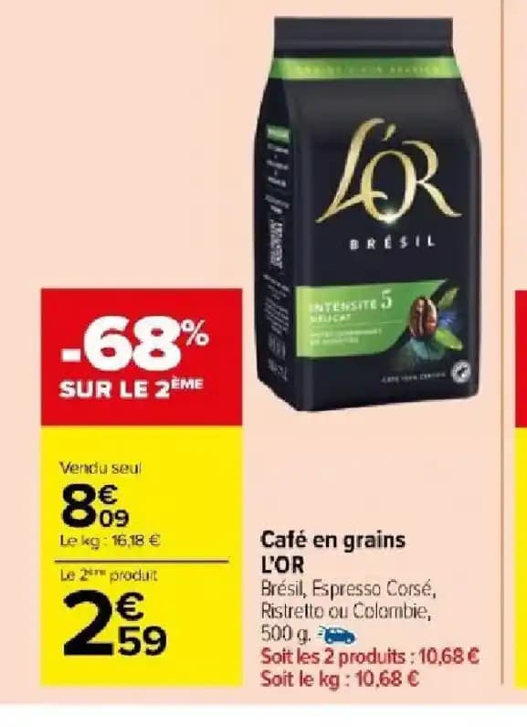 Café en grains L'OR
