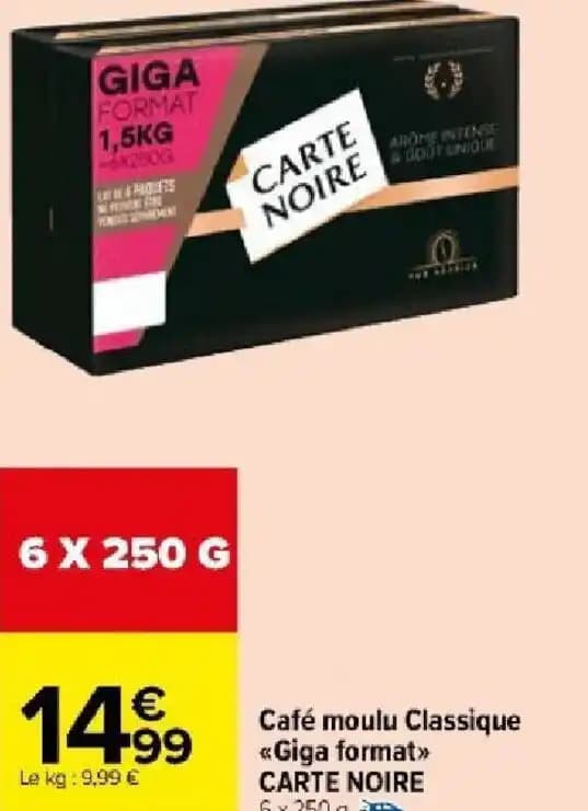 Café moulu Classique Giga format CARTE NOIRE