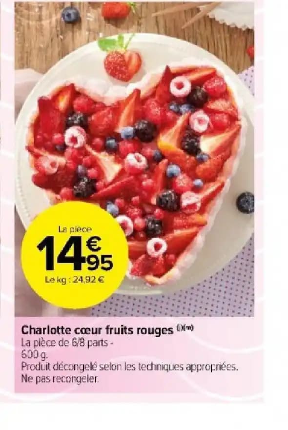 Charlotte cœur fruits rouges