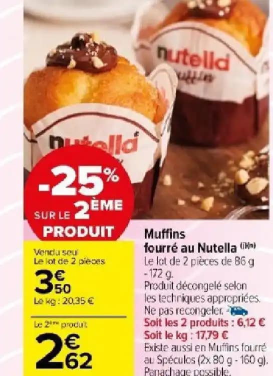 Muffins fourré au Nutella