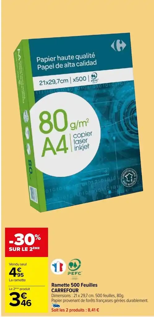 Ramette 500 Feuilles CARREFOUR