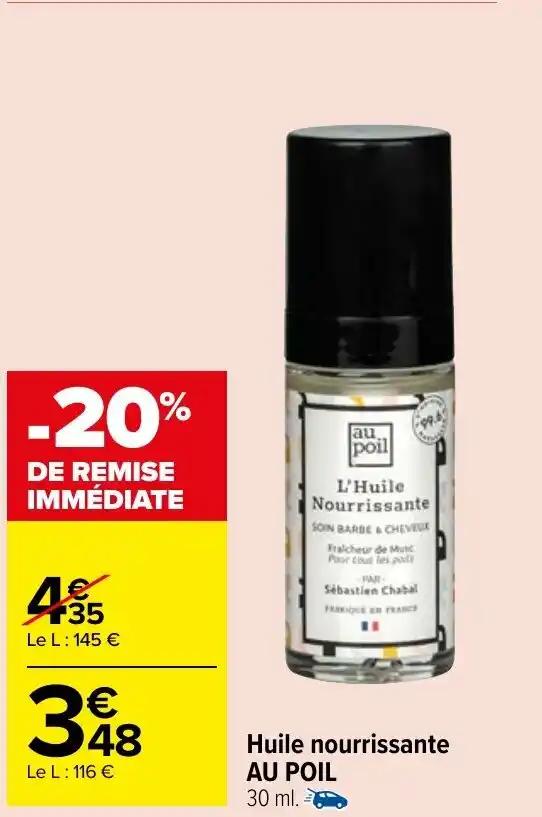Huile nourrissante AU POIL 30 ml.