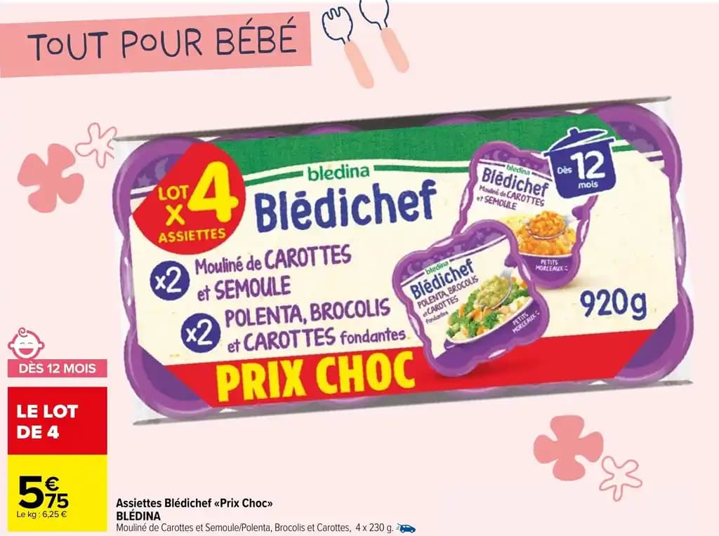 Assiettes Blédichef <<Prix Choc>> BLÉDINA