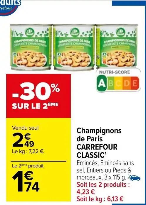 Champignons de Paris CARREFOUR CLASSIC'