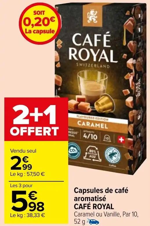 Capsules de café aromatisé CAFÉ ROYAL