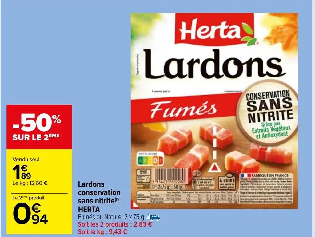 Lardons conservation sans nitrite(r) HERTA