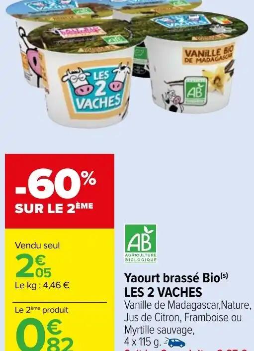 Yaourt brassé Bio(s) LES 2 VACHES