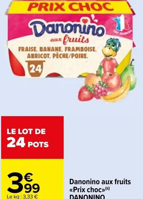 Danonino aux fruits <<Prix choc»>(s) DANONINO 24 x 50 g.