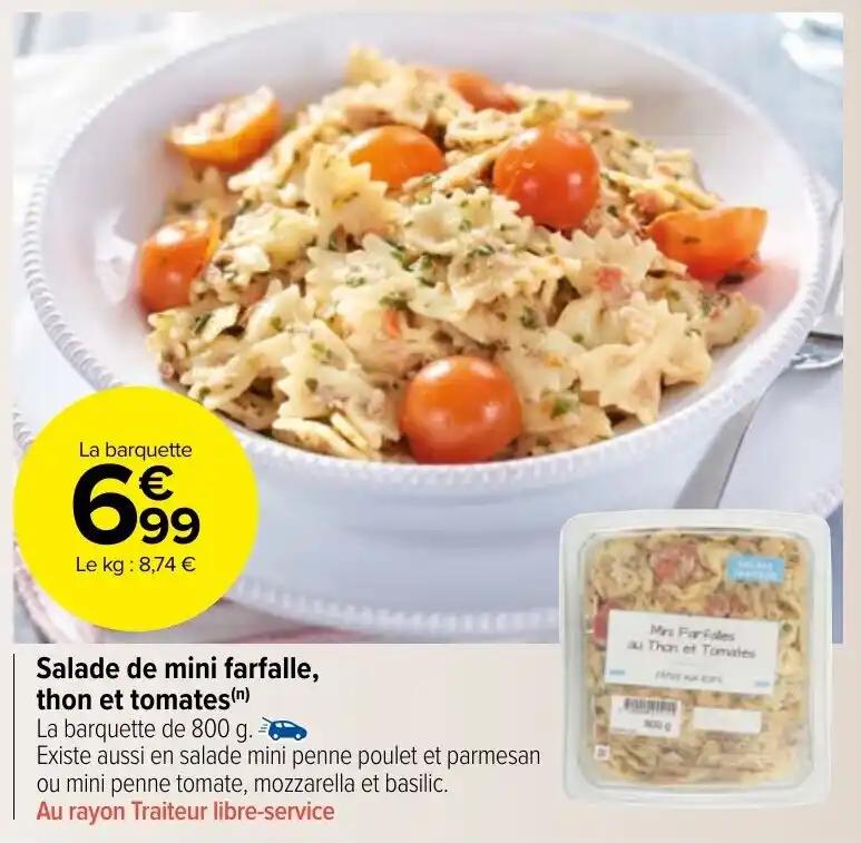 Salade de mini farfalle, thon et tomates(n)