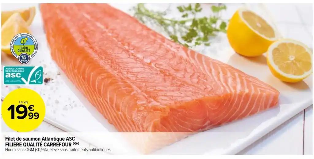 Filet de saumon Atlantique ASC FILIÈRE QUALITÉ CARREFOUR (k)(r)