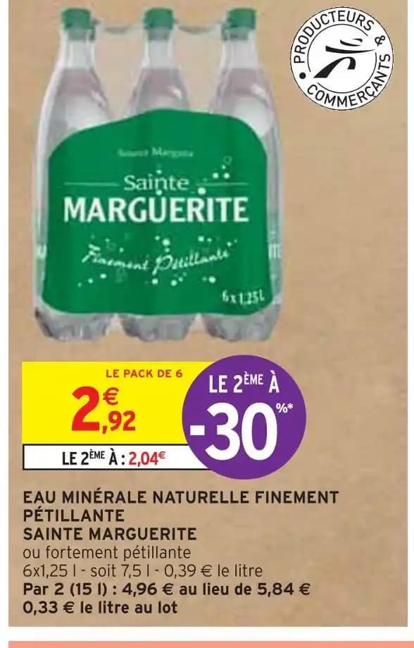 SAINTE MARGUERITE EAU MINÉRALE NATURELLE FINEMENT PÉTILLANTE