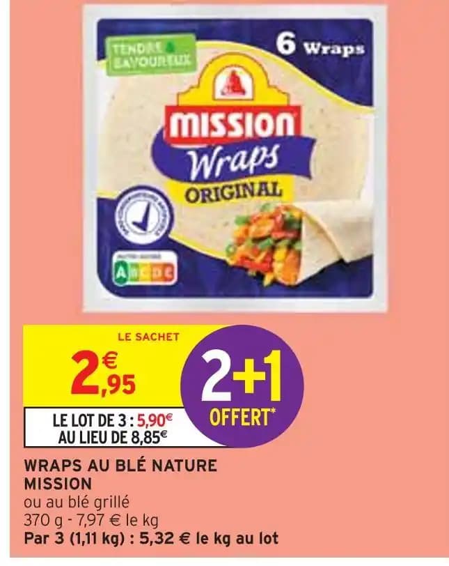 MISSION WRAPS AU BLÉ NATURE MISSION
