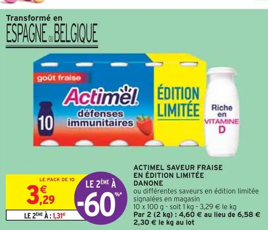 DANONE ACTIMEL SAVEUR FRAISE EN ÉDITION LIMITÉE