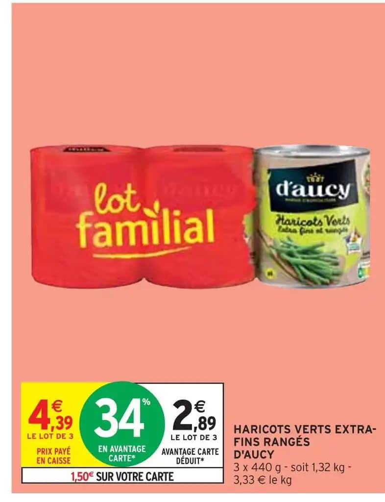 D'AUCY HARICOTS VERTS EXTRA-FINS RANGÉS