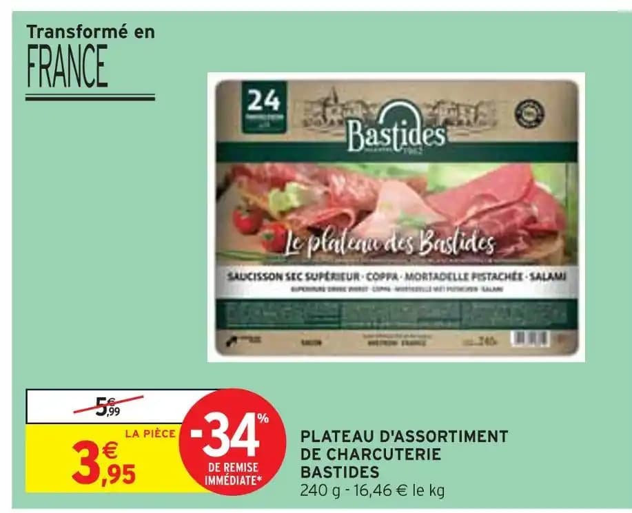 BASTIDES PLATEAU D'ASSORTIMENT DE CHARCUTERIE